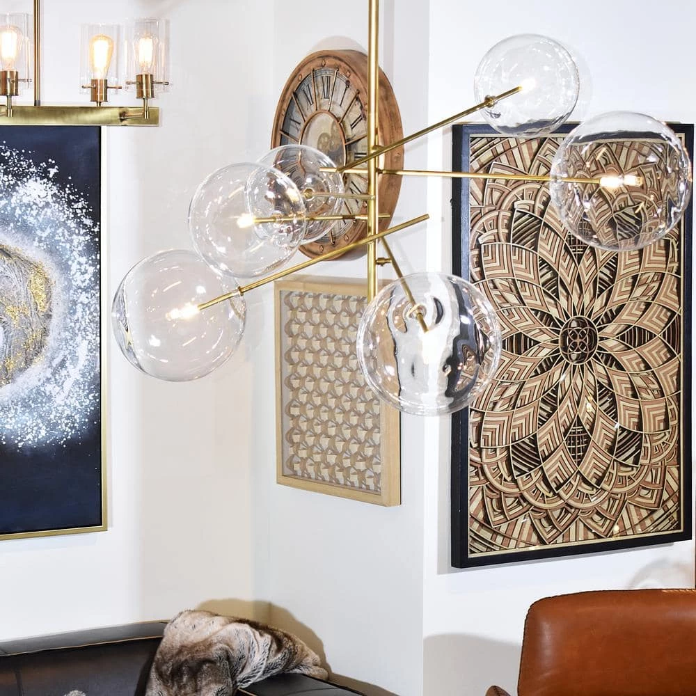 Discount 👍 Klare 6-Light Antique Brass Sputnik Chandelier with Glass Shades by Yosemite Home Decor 🤩 6 Discount 👍 Klare 6-Light Antique Brass Sputnik Chandelier with Glass Shades by Yosemite Home Decor 🤩 - Image 5