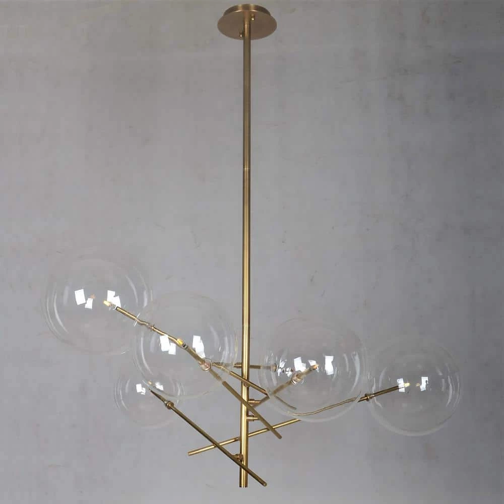 Discount 👍 Klare 6-Light Antique Brass Sputnik Chandelier with Glass Shades by Yosemite Home Decor 🤩 4 Discount 👍 Klare 6-Light Antique Brass Sputnik Chandelier with Glass Shades by Yosemite Home Decor 🤩 - Image 3