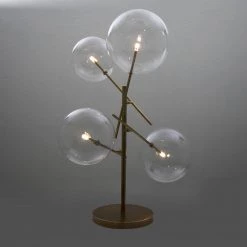 Top 10 🤩 Klare 28 in. 4-Light Antique Brass Sputnik Lamp with Clear Glass Globe Shades and Adjustable Arms by Yosemite Home Decor 😉 -NICOR Sales Store antique brass yosemite home decor desk lamps 190004448 1f 1000