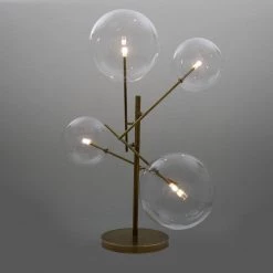 Top 10 🤩 Klare 28 in. 4-Light Antique Brass Sputnik Lamp with Clear Glass Globe Shades and Adjustable Arms by Yosemite Home Decor 😉 -NICOR Sales Store antique brass yosemite home decor desk lamps 190004448 4f 1000