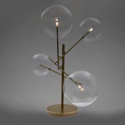 Top 10 🤩 Klare 28 in. 4-Light Antique Brass Sputnik Lamp with Clear Glass Globe Shades and Adjustable Arms by Yosemite Home Decor 😉 -NICOR Sales Store antique brass yosemite home decor desk lamps 190004448 c3 1000