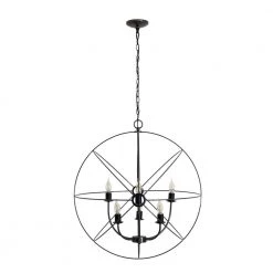 Discount 🥰 6-Light Black Chrome Cristobal Chandelier with Smoke Glass Shade by Yosemite Home Decor 🔔 -NICOR Sales Store black chrome yosemite home decor chandeliers 120011637 4f 1000