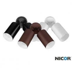 Promo 😍 Double Bullet 75-Watt 2-Light Black Outdoor Wall Lantern Sconce by NICOR 😍 -NICOR Sales Store black nicor outdoor sconces 11721 1f 1000