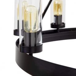 Deals 🥰 Oakley 9-Light Wagon Wheel in Matte Black Chandelier with Glass Shades by Yosemite Home Decor 😍 -NICOR Sales Store black yosemite home decor chandeliers 12004197 44 1000