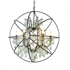 Wholesale ⌛ Contessa Collection 6-Light Matte Black Chandelier by Yosemite Home Decor 🛒