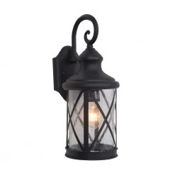 Deals 🔔 1-Light Exterior Wall Lantern Sconce in Black Finish Size by Yosemite Home Decor ❤️