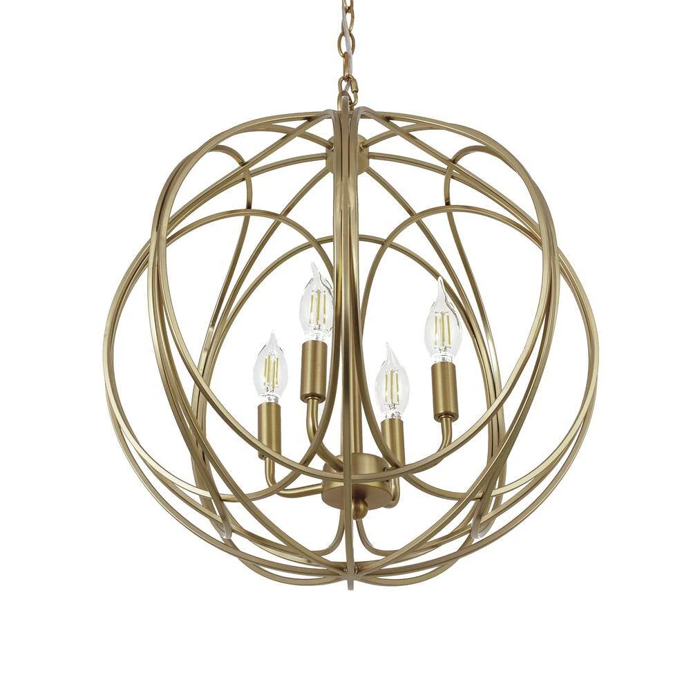 Promo 🔔 Brass 4-Light Chandelier by Yosemite Home Decor 🛒 7 Promo 🔔 Brass 4-Light Chandelier by Yosemite Home Decor 🛒 - Image 5