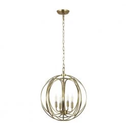 Promo 🔔 Brass 4-Light Chandelier by Yosemite Home Decor 🛒