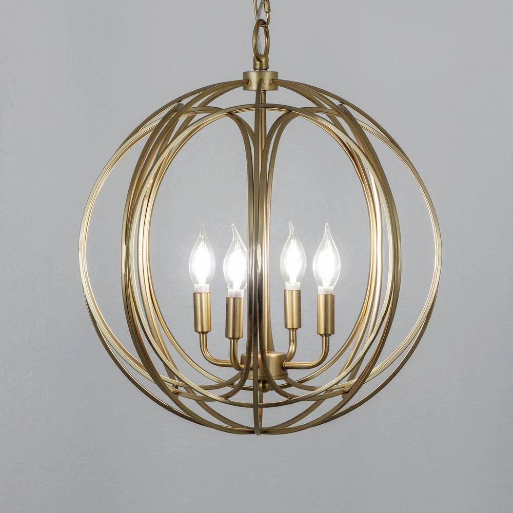 Promo 🔔 Brass 4-Light Chandelier by Yosemite Home Decor 🛒 4 Promo 🔔 Brass 4-Light Chandelier by Yosemite Home Decor 🛒 - Image 2