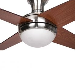 Best Sale 🥰 Taysom 52 in. W 4-Blade Indoor Ceiling Fan Semi-Polished Nickel with 2-Light Lighting Kit and Remote Control by Yosemite Home Decor ✔️ -NICOR Sales Store bright brush nickel finish yosemite home decor ceiling fans with lights taysom2 bbn 4f 1000