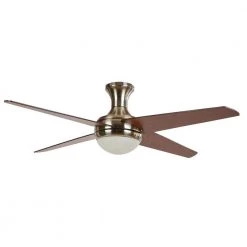 Best Sale ๐ฅฐ Taysom 52 in. W 4-Blade Indoor Ceiling Fan Semi-Polished Nickel with 2-Light Lighting Kit and Remote Control by Yosemite Home Decor โ๏ธ