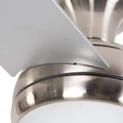 Discount 🧨 Adalyn 48 in. Bright Brushed Nickel Ceiling Fan with 12 in. Lead Wire by Yosemite Home Decor 🧨 -NICOR Sales Store bright brush nickel yosemite home decor ceiling fans with lights adalyn bbn 1f 1000