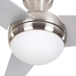 Discount 🧨 Adalyn 48 in. Bright Brushed Nickel Ceiling Fan with 12 in. Lead Wire by Yosemite Home Decor 🧨 -NICOR Sales Store bright brush nickel yosemite home decor ceiling fans with lights adalyn bbn 4f 1000