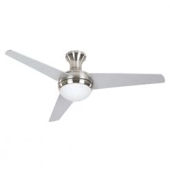 Discount ๐งจ Adalyn 48 in. Bright Brushed Nickel Ceiling Fan with 12 in. Lead Wire by Yosemite Home Decor ๐งจ
