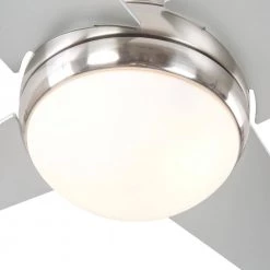 Cheapest 😀 52 in. Bright Brushed Nickel Ceiling Fan with 16 in. Lead Wire by Yosemite Home Decor 🔥 -NICOR Sales Store bright brush nickel yosemite home decor ceiling fans with lights taysom bbn 1f 1000