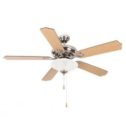 Brand new ๐ฅ Whitney 52 in. Satin Nickel Ceiling Fan with 1-Light by Yosemite Home Decor ๐งจ