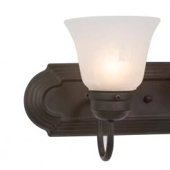 Buy ❤️ 4-Light Dark Brown Frame Incandescent Bathroom Vanity with Alabaster Shades by Yosemite Home Decor 🔔 -NICOR Sales Store bronze copper yosemite home decor vanity lighting 4994 4db 4f 1000