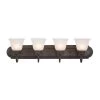 Buy ❤️ 4-Light Dark Brown Frame Incandescent Bathroom Vanity with Alabaster Shades by Yosemite Home Decor 🔔