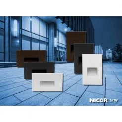 Outlet 🥰 STW Horizontal Wet Location Hardwired Bronze Integrated LED Step Light by NICOR 🔔 -NICOR Sales Store bronze horizontal nicor stair lights stw11203khbz 76 1000