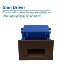 Outlet 🥰 STW Horizontal Wet Location Hardwired Bronze Integrated LED Step Light by NICOR 🔔 -NICOR Sales Store bronze horizontal nicor stair lights stw11203khbz a0 1000