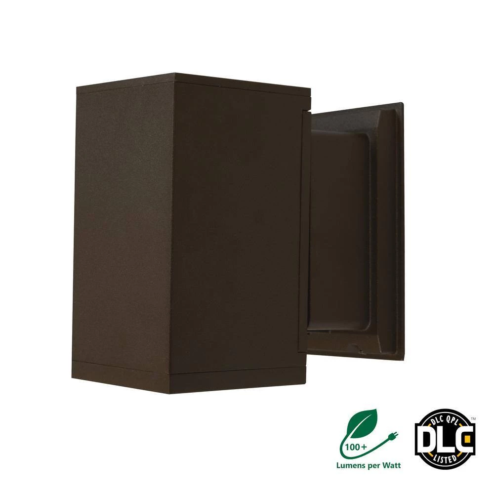 Outlet ๐ฏ Dorado 125-Watt Equivalent Square Integrated LED Bronze Outdo or Cylinder Wall Pack Light, 5000K by NICOR ๐ 4 Outlet ๐ฏ Dorado 125-Watt Equivalent Square Integrated LED Bronze Outdo or Cylinder Wall Pack Light, 5000K by NICOR ๐ - Image 2