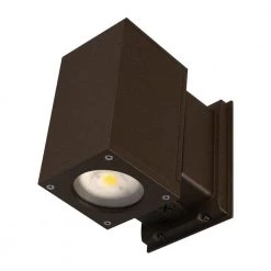 Outlet ⌛ Dorado 200-Watt Equivalent Square Integrated LED Bronze Outdo or Cylinder Up/Down Wall Pack Light, 5000K by NICOR 🔔
