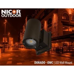 Flash Sale ❤️ Dorado 200-Watt Equivalent Round Integrated LED Bronze Outdo or Cylinder Up/Down Wall Pack Light, 4000K by NICOR ❤️ -NICOR Sales Store bronze nicor wall pack lights owcr4u1035mv40bz 66 1000
