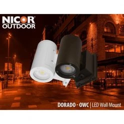Flash Sale ❤️ Dorado 200-Watt Equivalent Round Integrated LED Bronze Outdo or Cylinder Up/Down Wall Pack Light, 4000K by NICOR ❤️ -NICOR Sales Store bronze nicor wall pack lights owcr4u1035mv40bz fa 1000