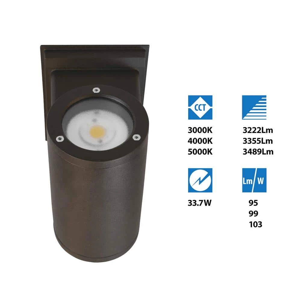 Best Pirce โจ Dorado 200-Watt Equivalent Round Integrated LED Bronze Outdo or Cylinder Up/Down Wall Pack Light, 5000K by NICOR ๐ 5 Best Pirce โจ Dorado 200-Watt Equivalent Round Integrated LED Bronze Outdo or Cylinder Up/Down Wall Pack Light, 5000K by NICOR ๐ - Image 3