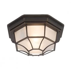 Outlet 👍 Serge Collection 1-Light Oil Rubbed Bronze Outdoor Flash Mount Lamp by Yosemite Home Decor 👍