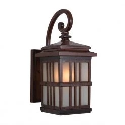 Best Pirce ✔️ Granite Ridge Collection 1-Light Brown Outdoor Wall Lantern Sconce by Yosemite Home Decor 👏