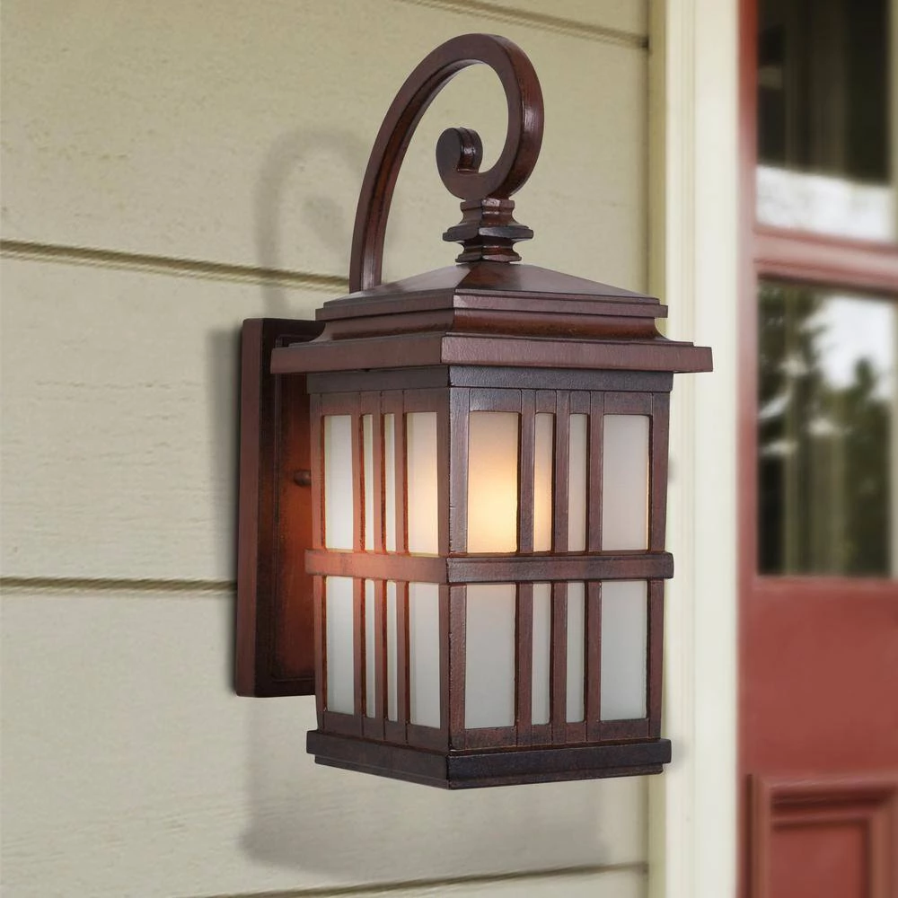 Best Pirce ✔️ Granite Ridge Collection 1-Light Brown Outdoor Wall Lantern Sconce by Yosemite Home Decor 👏 4 Best Pirce ✔️ Granite Ridge Collection 1-Light Brown Outdoor Wall Lantern Sconce by Yosemite Home Decor 👏 - Image 2