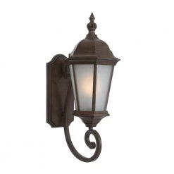 Outlet 🌟 Brielle Collection 1-Light Brown Outdoor Wall Lantern Sconce by Yosemite Home Decor 👏