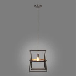 Budget 🛒 Aquarius 1-Light Brush Nickel Modern Geometric Pendant by Yosemite Home Decor ⌛ -NICOR Sales Store brush nickel yosemite home decor chandeliers 120032312 40 1000