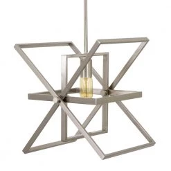 Budget 🛒 Aquarius 1-Light Brush Nickel Modern Geometric Pendant by Yosemite Home Decor ⌛ -NICOR Sales Store brush nickel yosemite home decor chandeliers 120032312 44 1000