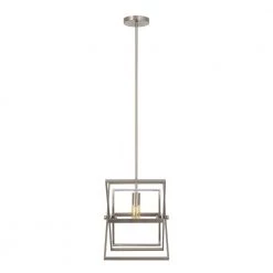 Budget 🛒 Aquarius 1-Light Brush Nickel Modern Geometric Pendant by Yosemite Home Decor ⌛ -NICOR Sales Store brush nickel yosemite home decor chandeliers 120032312 4f 1000