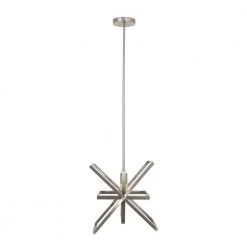 Budget 🛒 Aquarius 1-Light Brush Nickel Modern Geometric Pendant by Yosemite Home Decor ⌛