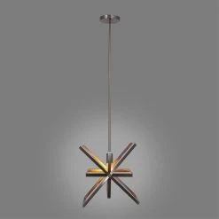 Budget 🛒 Aquarius 1-Light Brush Nickel Modern Geometric Pendant by Yosemite Home Decor ⌛ -NICOR Sales Store brush nickel yosemite home decor chandeliers 120032312 c3 1000
