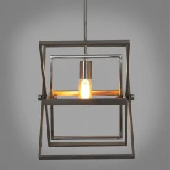 Budget 🛒 Aquarius 1-Light Brush Nickel Modern Geometric Pendant by Yosemite Home Decor ⌛ -NICOR Sales Store brush nickel yosemite home decor chandeliers 120032312 fa 1000
