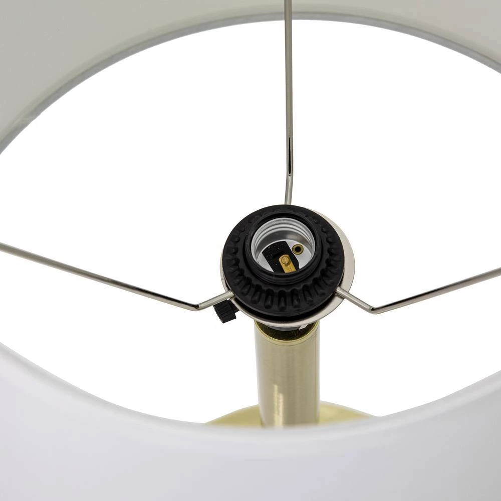 Best deal ๐ Bryce 27 in. 1-Light Table Lamp in Brushed Gold with White Fabric Shade by Yosemite Home Decor ๐ 5 Best deal ๐ Bryce 27 in. 1-Light Table Lamp in Brushed Gold with White Fabric Shade by Yosemite Home Decor ๐ - Image 4