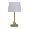 Best deal 🌟 Bryce 27 in. 1-Light Table Lamp in Brushed Gold with White Fabric Shade by Yosemite Home Decor 😍