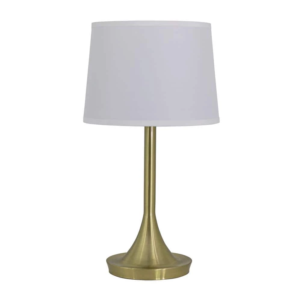 Best deal ๐ Bryce 27 in. 1-Light Table Lamp in Brushed Gold with White Fabric Shade by Yosemite Home Decor ๐ 2 Best deal ๐ Bryce 27 in. 1-Light Table Lamp in Brushed Gold with White Fabric Shade by Yosemite Home Decor ๐