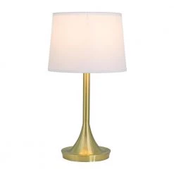 Best deal ๐ Bryce 27 in. 1-Light Table Lamp in Brushed Gold with White Fabric Shade by Yosemite Home Decor ๐ 11 Best deal ๐ Bryce 27 in. 1-Light Table Lamp in Brushed Gold with White Fabric Shade by Yosemite Home Decor ๐ -NICOR Sales Store brushed gold yosemite home decor desk lamps 19000614 76 1000