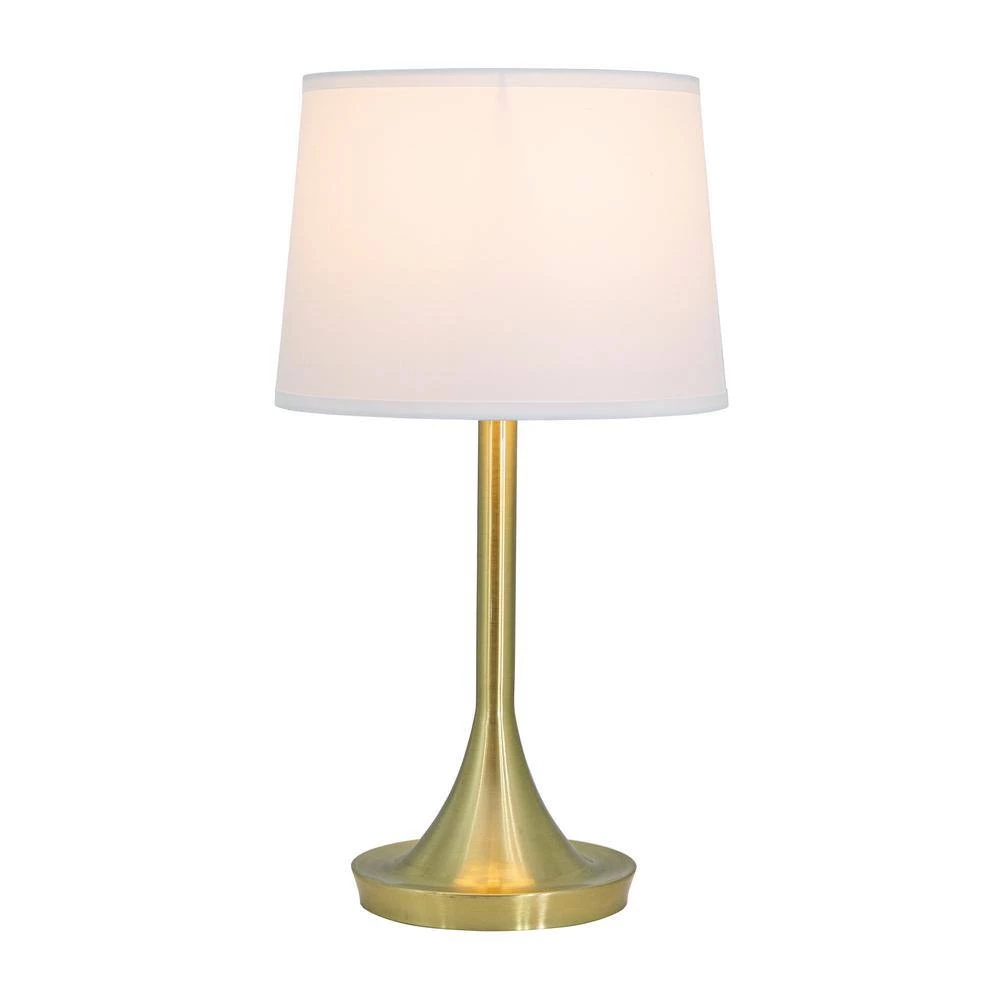 Best deal ๐ Bryce 27 in. 1-Light Table Lamp in Brushed Gold with White Fabric Shade by Yosemite Home Decor ๐ 6 Best deal ๐ Bryce 27 in. 1-Light Table Lamp in Brushed Gold with White Fabric Shade by Yosemite Home Decor ๐ - Image 5