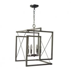 Coupon ๐ Taurus 4-Light Brushed Nickel Modern Abstract Chandelier by Yosemite Home Decor โ๏ธ