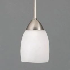 Deals ✔️ Mirror Lake 1-Light Brushed Nickel Mini Pendant with White Etched Glass Shade by Yosemite Home Decor 🥰 -NICOR Sales Store brushed nickel yosemite home decor pendant lights 1261 1p bn 1f 1000
