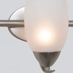 Flash Sale 😉 Mirror Lake 3-Light Brushed Nickel Bathroom Vanity Light with White Etched Glass Shade by Yosemite Home Decor 🎁 -NICOR Sales Store brushed nickel yosemite home decor vanity lighting 1261 3v bn 44 1000