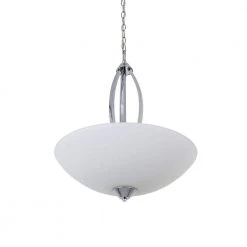Buy 🥰 Paloma Collection 3-Light Chrome Bowl Pendant with Dove White Glass Shade by Yosemite Home Decor ⭐ -NICOR Sales Store chrome yosemite home decor chandeliers 179 3uchan 20ch 1f 1000