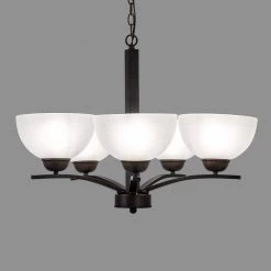 Cheap 🎉 Alta Peak Collection 5-Light Coffee Brown Hanging Chandelier with Acid Wash Glass Shade by Yosemite Home Decor 😍 -NICOR Sales Store coffee brown yosemite home decor chandeliers 107 5u awcf 1f 1000