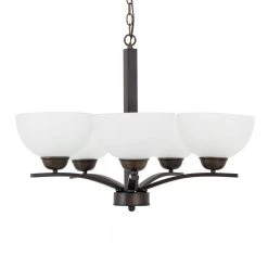 Cheap 🎉 Alta Peak Collection 5-Light Coffee Brown Hanging Chandelier with Acid Wash Glass Shade by Yosemite Home Decor 😍 -NICOR Sales Store coffee brown yosemite home decor chandeliers 107 5u awcf 4f 1000